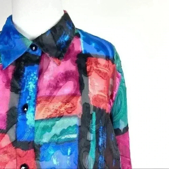 Clothes womens top size 1X multicolored Paisley - Picture 4 of 10